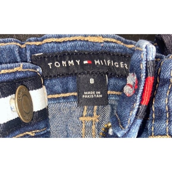 Tommy Hilfiger Kids Size 8 Denim Shorts With Adjustable Waistband Cuffed Hem & R - Picture 6 of 6